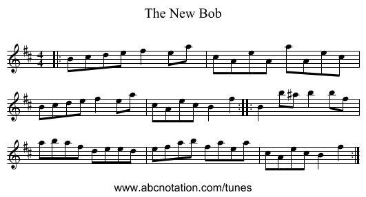 The New Bob - staff notation
