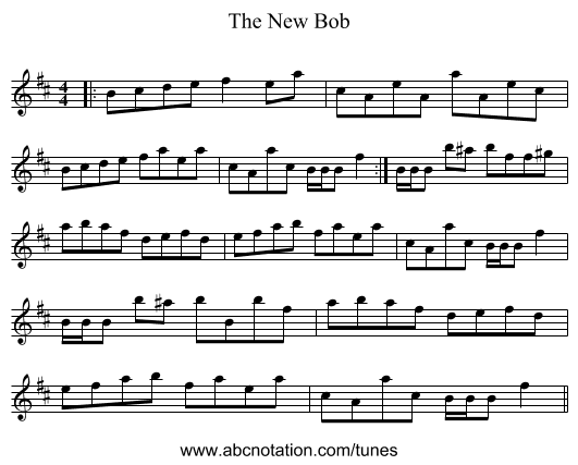 The New Bob - staff notation