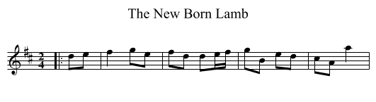 The New Born Lamb - staff notation