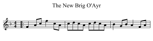 The New Brig O'Ayr - staff notation
