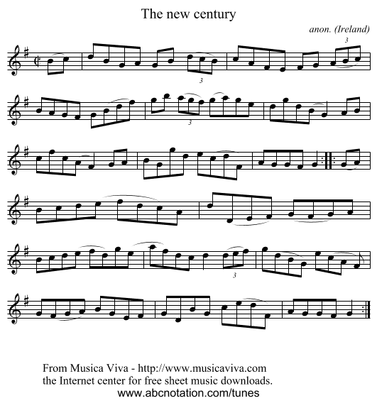 The new century - staff notation