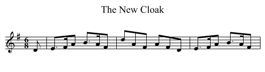 The New Cloak - staff notation