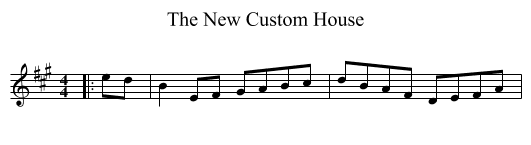 The New Custom House - staff notation