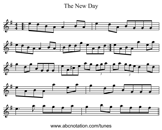 The New Day - staff notation