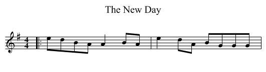 The New Day - staff notation