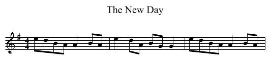 The New Day - staff notation