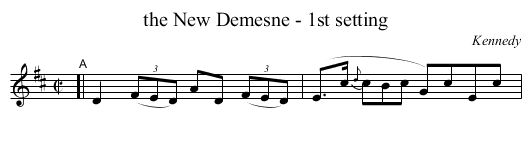 the New Demesne - 1st setting - staff notation