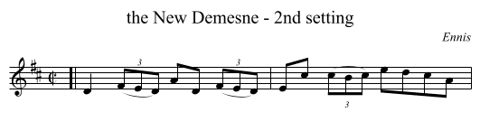 the New Demesne - 2nd setting - staff notation