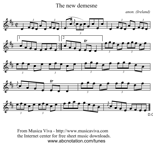 The new demesne - staff notation