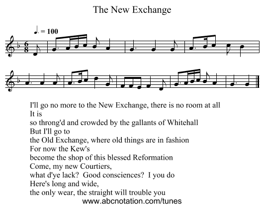The New Exchange - staff notation