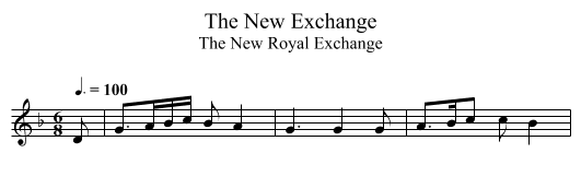 The New Exchange - staff notation