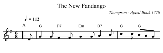 The New Fandango - staff notation