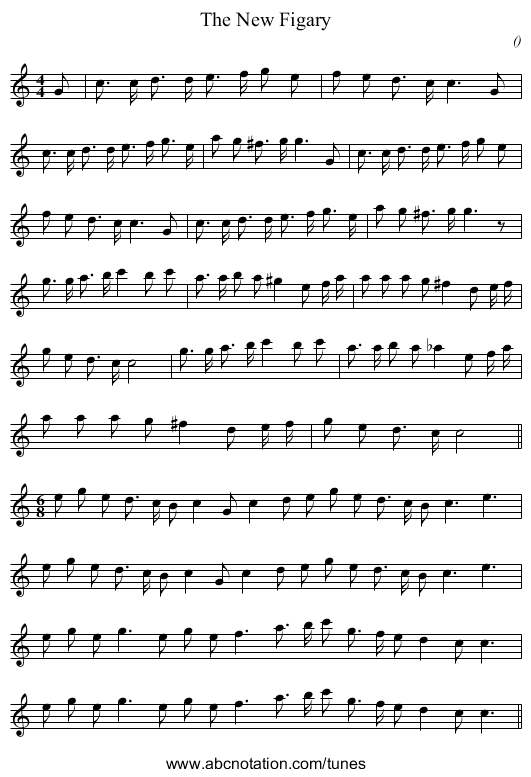 The New Figary - staff notation
