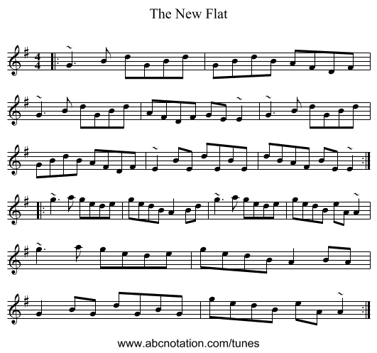 The New Flat - staff notation