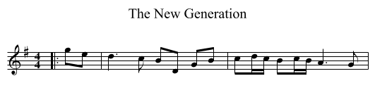 The New Generation - staff notation