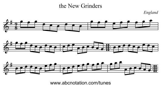the New Grinders - staff notation