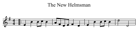 The New Helmsman - staff notation