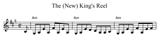The (New) King's Reel - staff notation