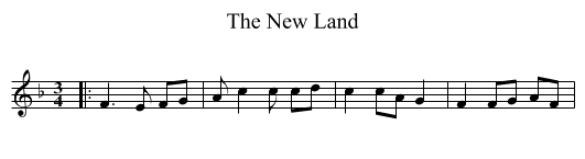 The New Land - staff notation