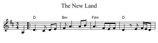 The New Land - staff notation