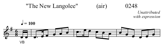 The New Langolee            (air)            0248 - staff notation