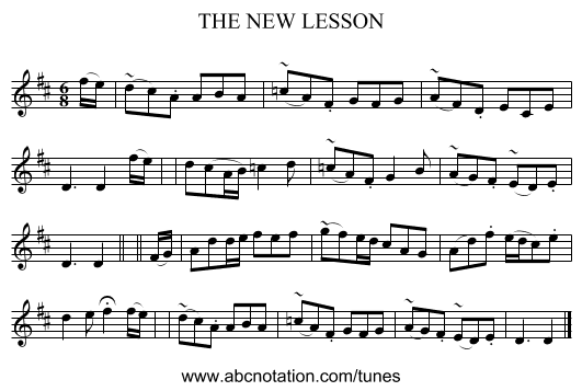 THE NEW LESSON - staff notation