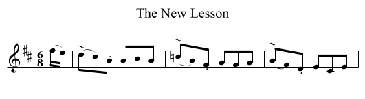 The New Lesson - staff notation