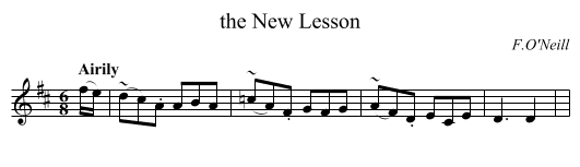 the New Lesson - staff notation