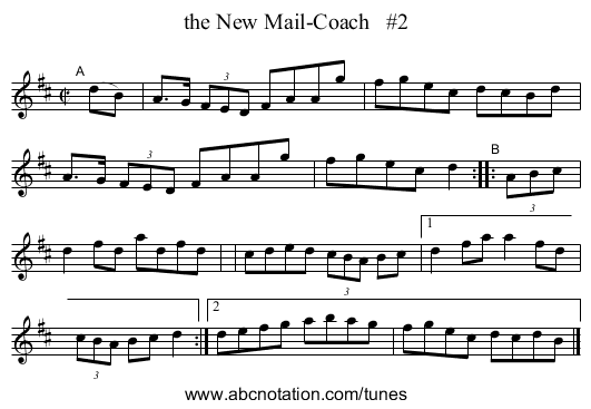 the New Mail-Coach   #2 - staff notation