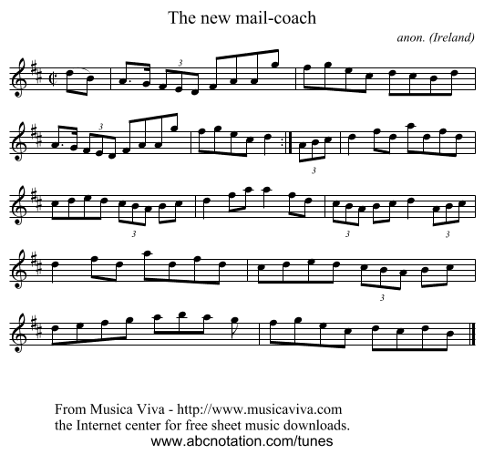 The new mail-coach - staff notation