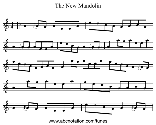The New Mandolin - staff notation