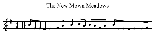 The New Mown Meadows - staff notation