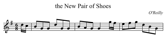 the New Pair of Shoes - staff notation