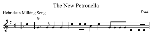 The New Petronella - staff notation