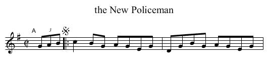 the New Policeman - staff notation