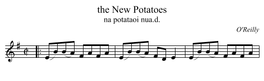 the New Potatoes - staff notation