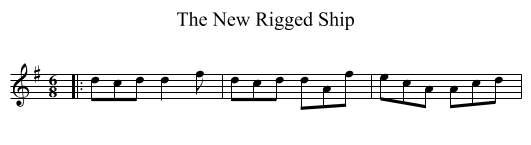 The New Rigged Ship - staff notation