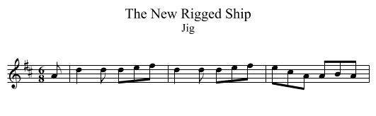 The New Rigged Ship - staff notation