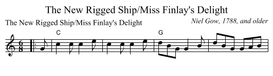The New Rigged Ship/Miss Finlay's Delight - staff notation