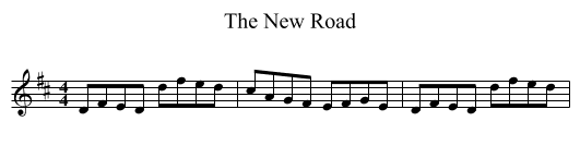 The New Road - staff notation