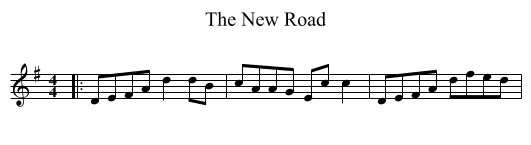The New Road - staff notation