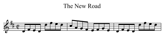 The New Road - staff notation
