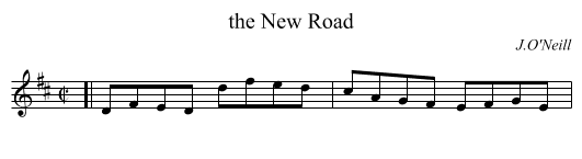 the New Road - staff notation