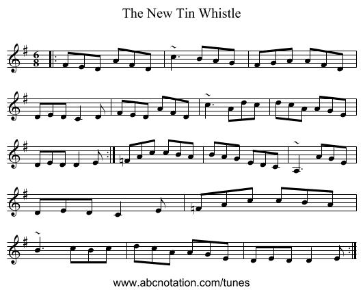 The New Tin Whistle - staff notation