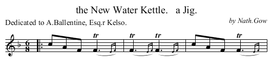 the New Water Kettle.   a Jig. - staff notation