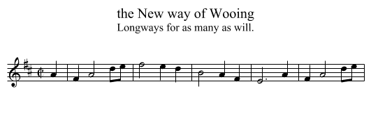 the New way of Wooing - staff notation