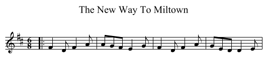 The New Way To Miltown - staff notation