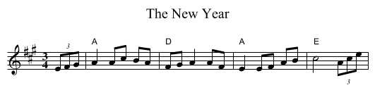 The New Year - staff notation