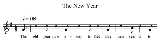 The New Year - staff notation