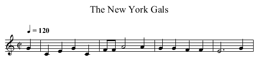 The New York Gals - staff notation